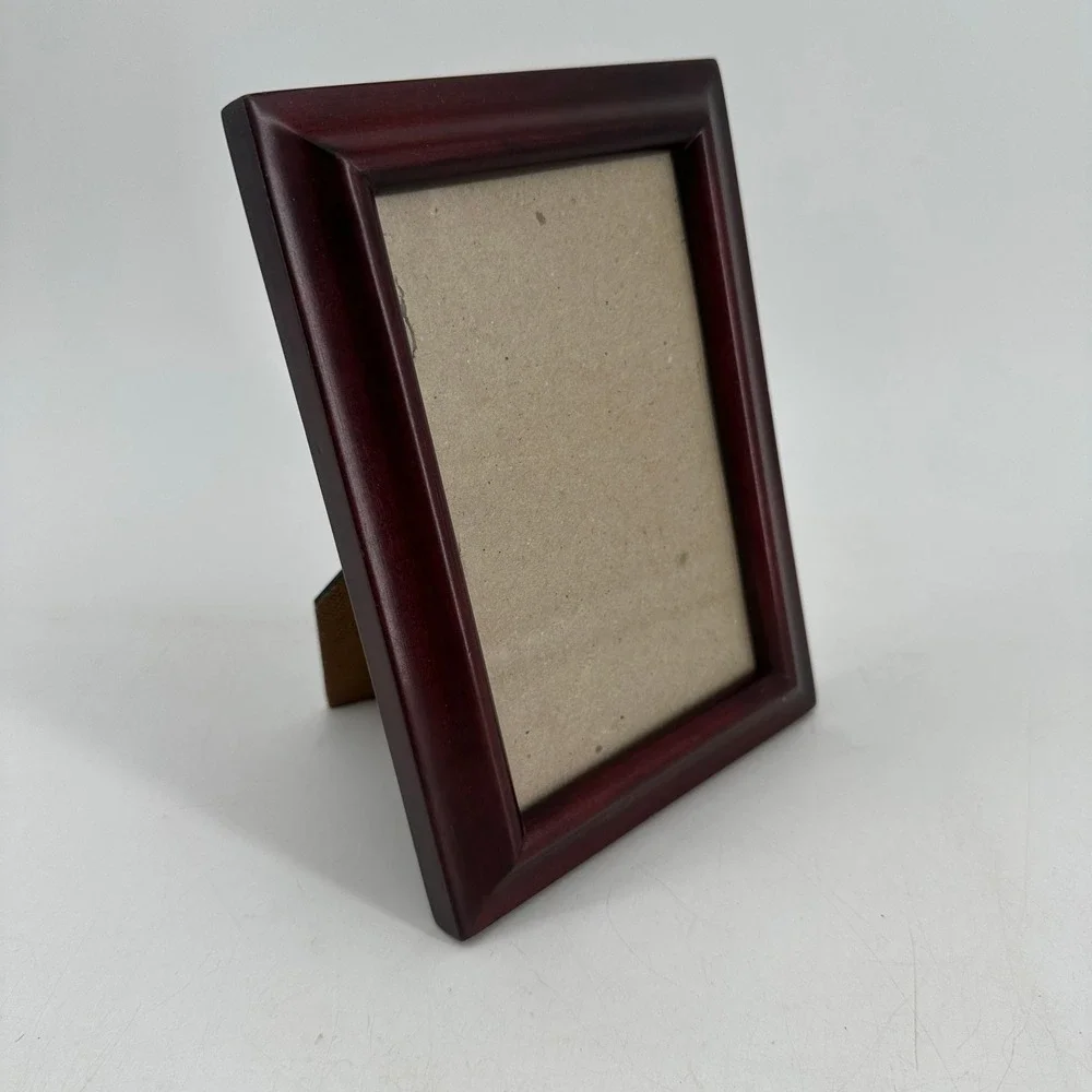 Mahogany Wood Picture Frame 4x6 Traditional Beveled Tabletop Wall Mount Brown